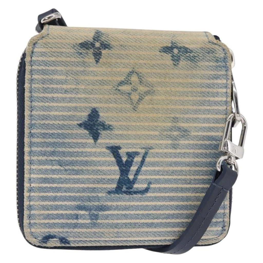 Louis Vuitton Monogram Watercolor Zippy Compact Wallet Blue M80461 Auth 151307